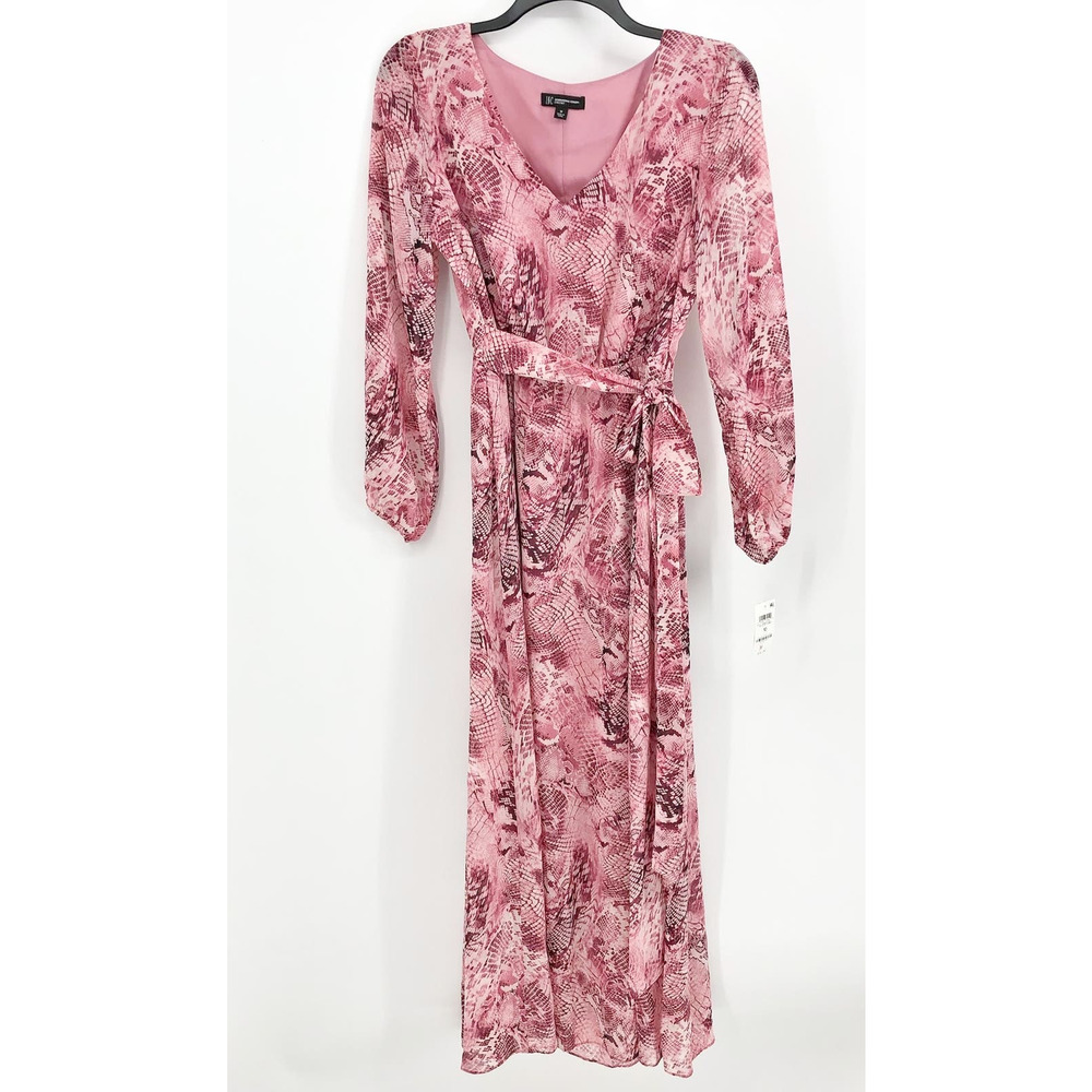 INC International Concepts Maxi Dress Size 10 Pink Chiffon Snake Print NWT - Picture 3 of 12